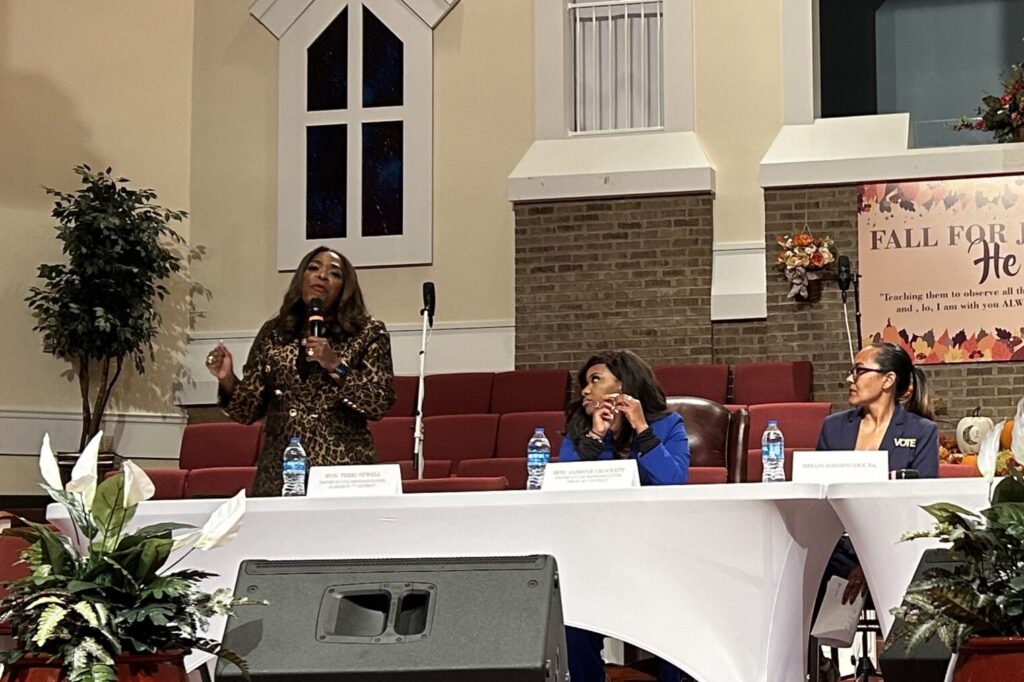 U.S. Reps. Terri Sewell, Jasmine Crockett campaign for Shomari Figures