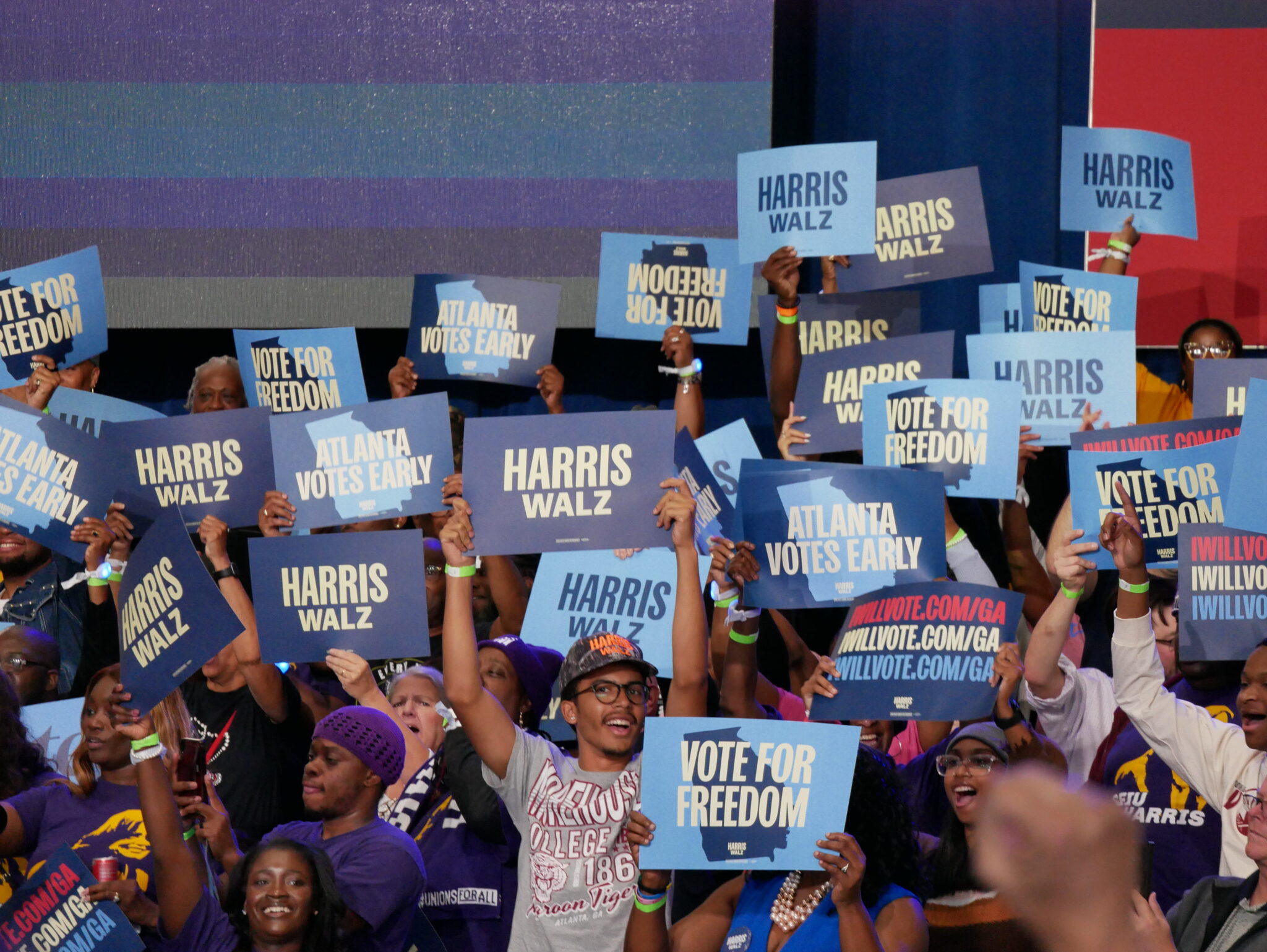 Harris returns to to rally supporters to the polls as turnout