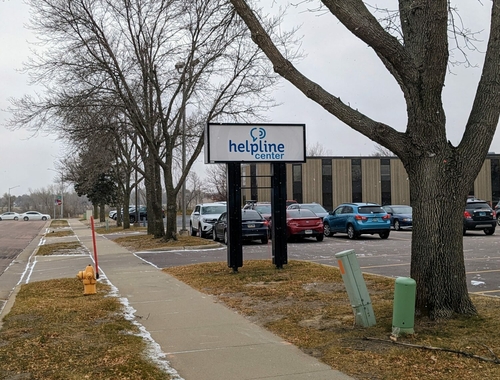Declining use of mobile crisis team is good and bad news for Sioux Falls area A sigh shows the Sioux Falls, SD location of the Helpline Center, one of three call centers across the state that connects callers to a range of services.
