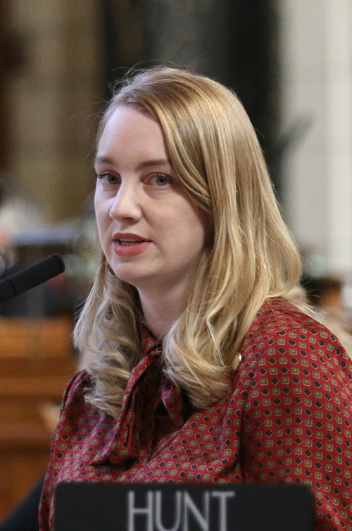 Legislative hearing turns into complaint session about conduct of 2020 elections State Sen. Megan Hunt of Omaha