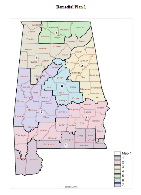 Alabama redistricting: Special master submits three proposed congressional maps A map of Alabama divided into congressional districts.