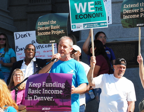 Basic income saved lives, say supporters, who rally in Denver for extension of cash assistance Basic income saved lives, say supporters, who rally in Denver for extension of cash assistance