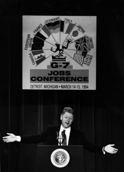 On this day in 1994: President Clinton hosts world leaders at Detroit jobs summit On this day in 1994: President Clinton hosts world leaders at Detroit jobs summit