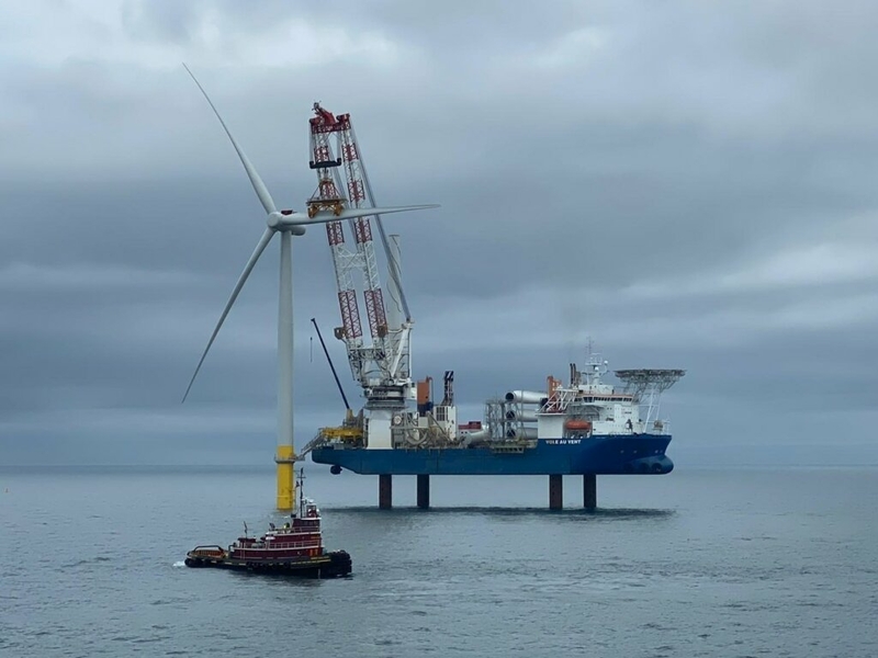 Dominion Energy installed two test turbines to generate power 27 miles off the coast of Virginia Beach as a precursor what the company hopes will be the largest offshore wind project in the United States. (Courtesy Dominion Energy)