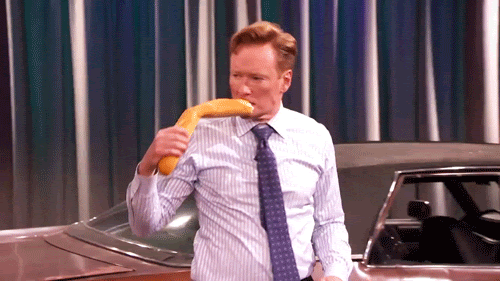 My best friend and I once saw a man at an airport doing basically this. Wherever you are, baguette man, you’re still our hero (no pun intended). (via Giphy)