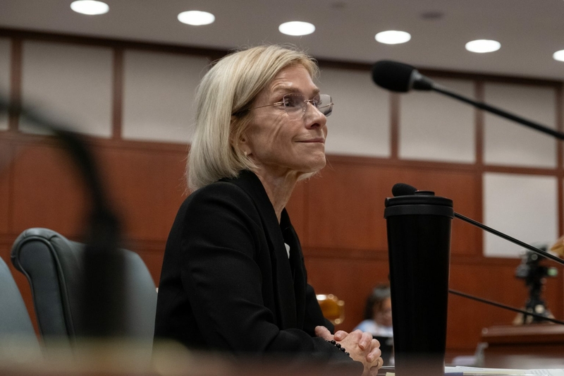 Nora R. Dannehy listens to a question from the committee at a hearing on her nomination to the Connecticut Supreme Court. SHAHRZAD RASEKH / CT MIRROR