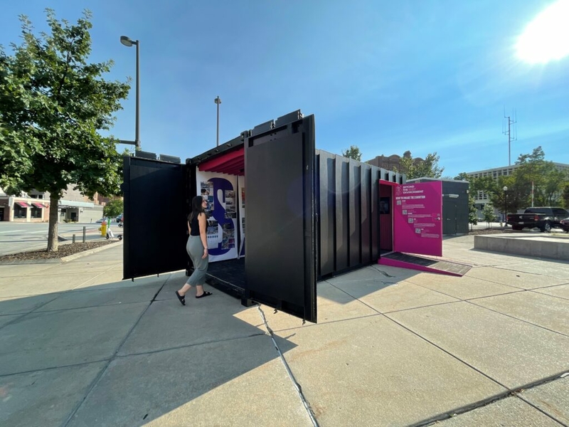 Shipping container houses traveling âSay It Loudâ Nebraska exhibit Shipping container houses traveling âSay It Loudâ Nebraska exhibit