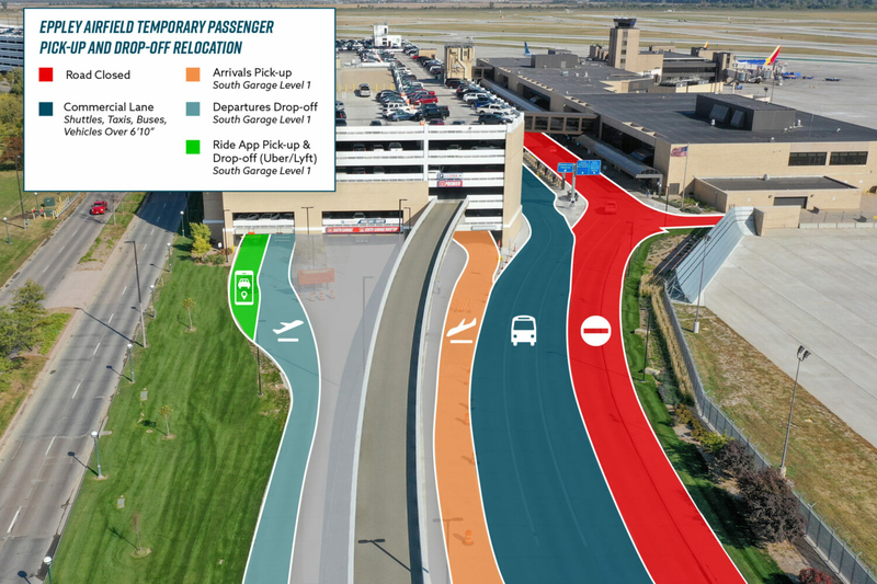 Passenger pickup and dropoff routine to change at Omaha’s Eppley