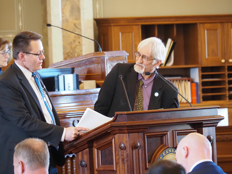 Statehouse scraps: Catholic lobby’s stance on abuse bill, Medicaid losses, fentanyl frustration Reps. Eric Smith and Boog Highberger speak in support of fentanyl test strips during a Feb. 23, 2023 House hearing. (Rachel Mipro/Kansas Reflector)