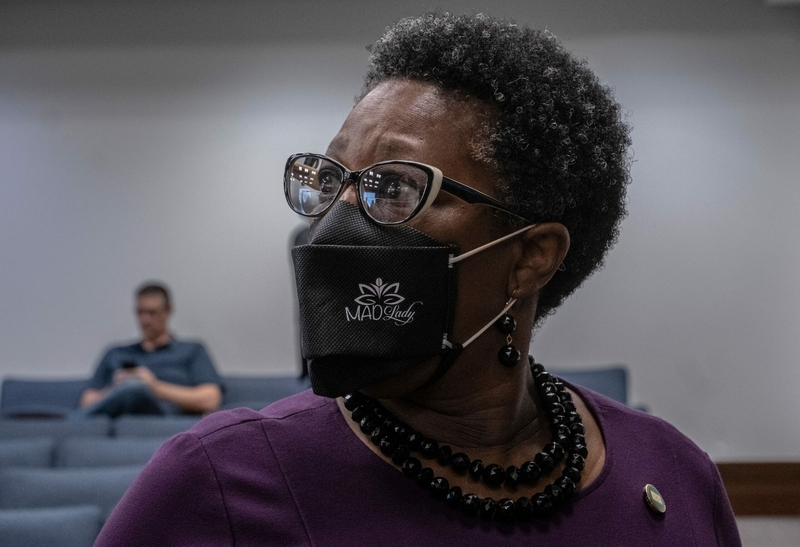 House redistricting panel splits Davidson congressional map three ways House Minority Leader Karen Camper's face registers shock as she sees new congressional maps for the first time. (Photo: John Partipilo)